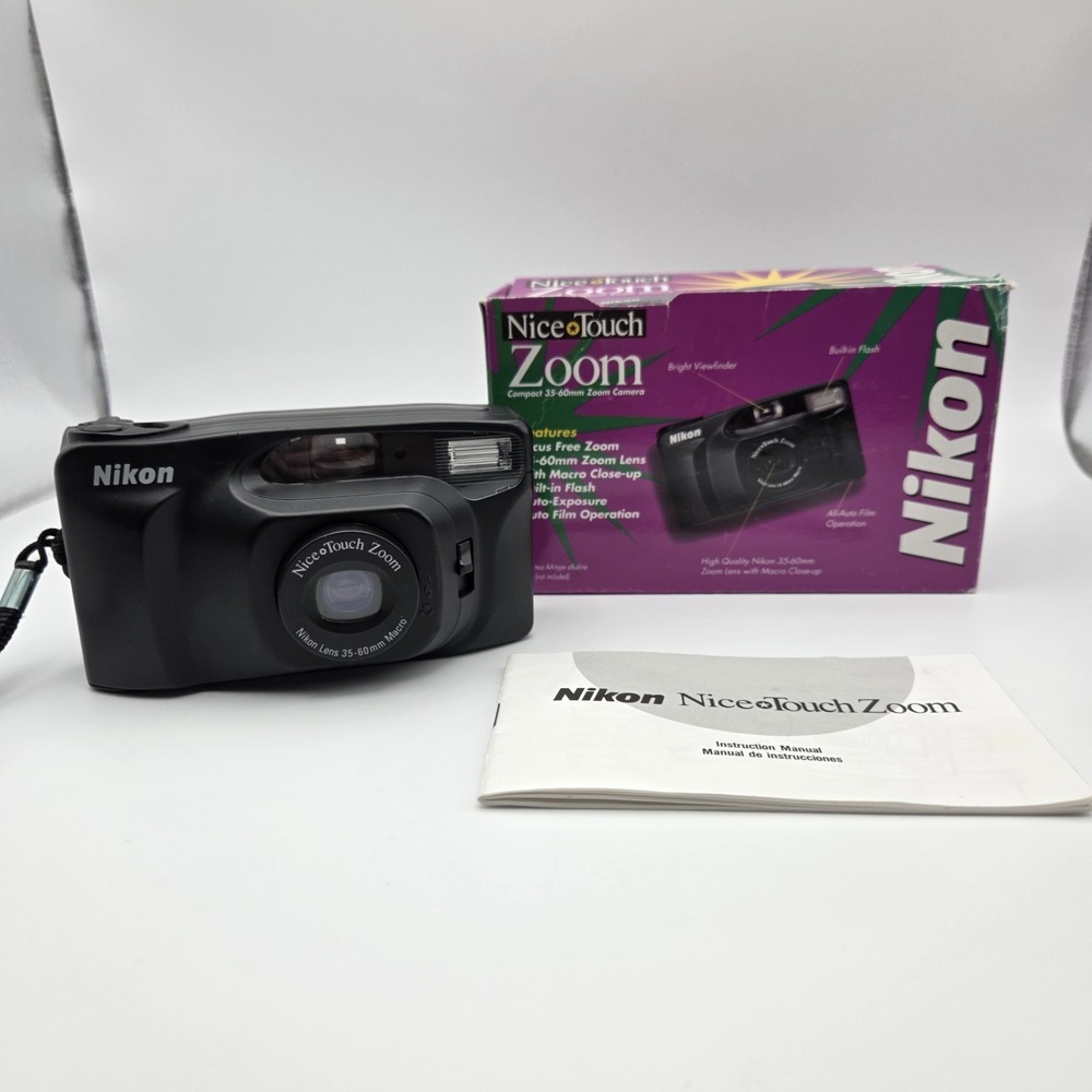 Nikon Nice Touch Zoom 35mm Point And Shoot Camera 35-60 mm Macro Tested Works